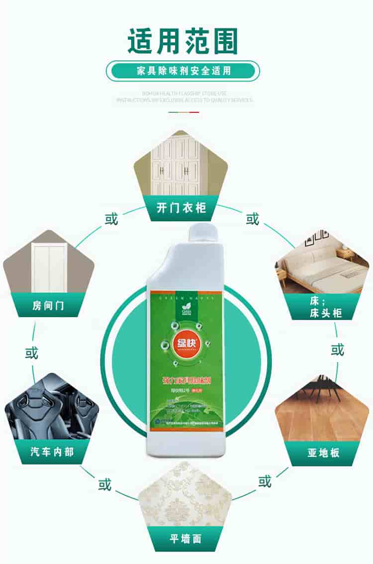 適用范圍，家具除味劑安全適用，開門衣柜，床，床頭柜，亞地板，平面墻，汽車內(nèi)部，房間門