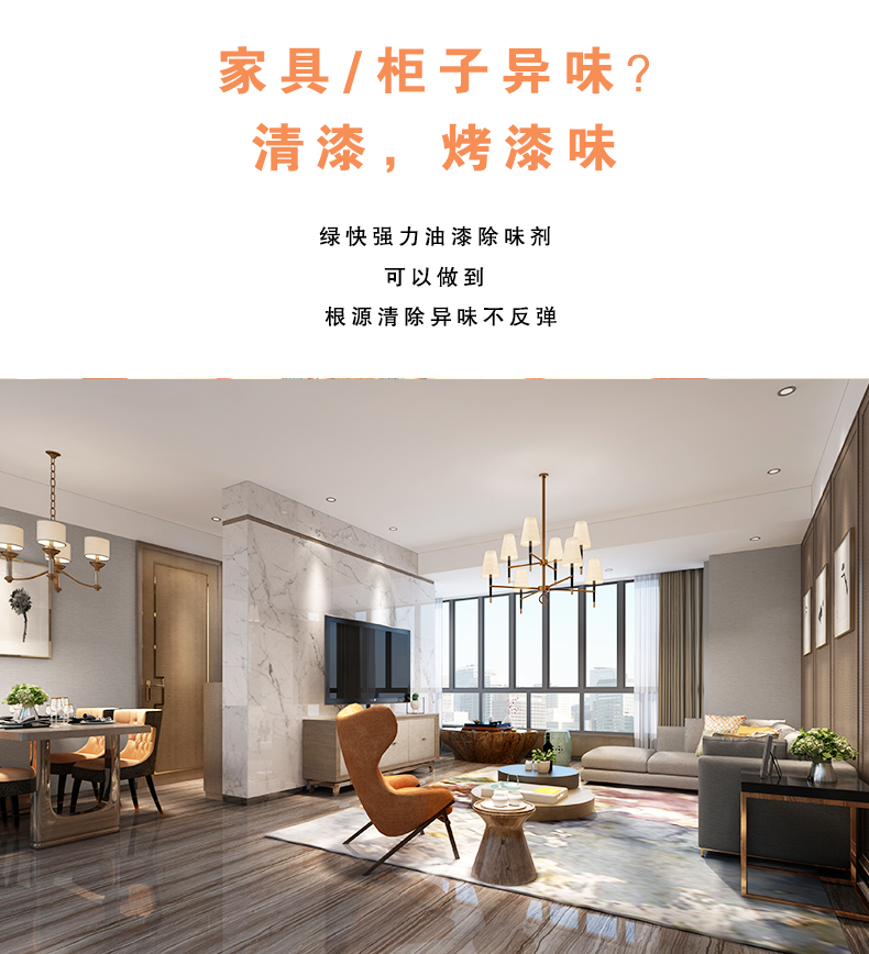 去除油漆味 去除甲醛 格瑞樂(lè)環(huán)保 綠快除甲醛  您要除的油漆味真是甲醛嗎？ 醛知道 1油漆味是芳香徑氣味污染物的苯系物，二甲苯，但是甲醛無(wú)味刺激性氣體。2油漆中對(duì)人體危害大的是苯和苯系物和聚酯漆里的甲苯二異氰酸酯，甲醛化學(xué)是HCHO，分子量30.03，又稱乙醛 3甲醛刺激眼睛落淚，睜不開眼，味道不是臭的那種，油漆是有味道的，但不刺激眼睛，眼睛不會(huì)落淚。  家具/柜子異味 清漆，烤漆味 綠快強(qiáng)力油漆除味劑 可以做到根煙清除異味不反彈  您所熟知的除異味放肆真的有用嗎？固體炭包：物理吸附，并非去除二次污染 耗費(fèi)人力財(cái)力 香水/噴霧：僅是掩蓋，都是表象，香水有毒 二次污染 植物吸附分解：吸附物微量，效果幾乎可以忽略不計(jì)  綠快強(qiáng)力油漆除味  專業(yè)除油漆味，木質(zhì)家具除甲醛 根源清除，高分子分解技術(shù) 源頭持久凈化，不限換屆限制 無(wú)二次污染 母嬰安全型  您需要除的油漆味，我們都可以做到！ 清漆/烤漆/地坪漆/木地板/各類油漆  綠快強(qiáng)力油漆除味劑 清除油漆異味更專業(yè) 源頭分解 母嬰安全 不會(huì)反彈  和甲醛說(shuō)拜拜  快速釋放甲醛 深層滲透分解  母嬰安全型 無(wú)毒無(wú)刺激 無(wú)二次污染 母嬰安全配方不是說(shuō)說(shuō)而已  高效除醛 健康有我 一款好產(chǎn)品的選擇 強(qiáng)力尤其除味清除油漆異味的同時(shí)木葉神通鋪分解家具內(nèi)部的甲醛，然后您捉到全方位清除  長(zhǎng)久不反彈  檢測(cè)報(bào)告 中科院權(quán)威檢測(cè) 甲醛去除率檢測(cè)報(bào)告 無(wú)毒無(wú)害檢測(cè)報(bào)告  更多適用范圍 只要有污染的地方就有我的存在  住宅 辦公室 商業(yè)場(chǎng)所  酒店  格瑞樂(lè)清除觸媒技術(shù)  產(chǎn)品信息：產(chǎn)品品牌：綠快  產(chǎn)品名稱：綠快強(qiáng)力油漆除味  產(chǎn)品組成：納米二氧化鈦、植物萃取多酚、表面活性劑等組成  產(chǎn)品特點(diǎn)：快速性、徹底性、穩(wěn)定性 使用對(duì)象：快速分解苯系物 醛 酮等，清除油漆味及其他裝修異味  安全性  無(wú)毒無(wú)害 母嬰安全型